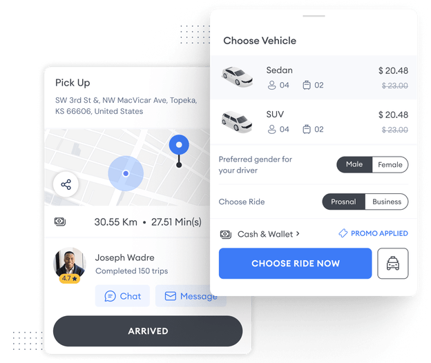 taxi app development dashboard