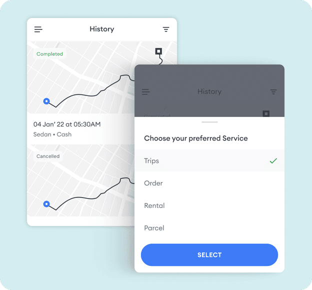 passenger-app-trip-history