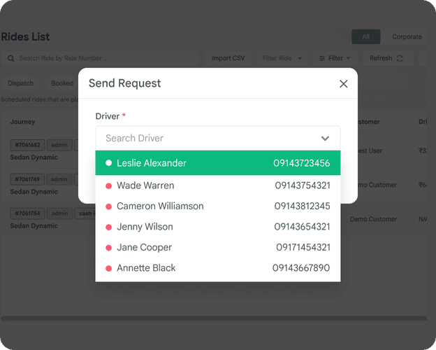 Chauffeur Dispatch Management